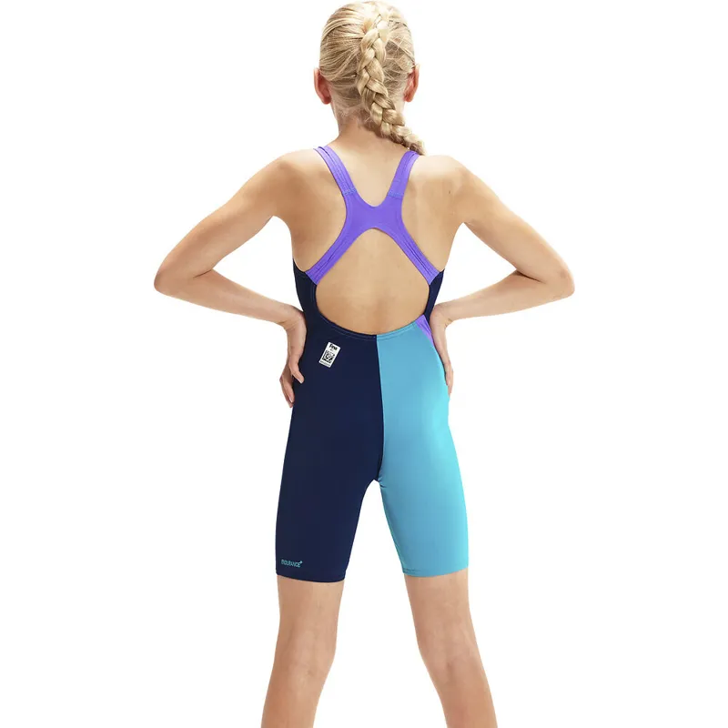 Speedo Fastskin Junior Endurance+ Openback Kneeskin True Navy/Aquarium-4